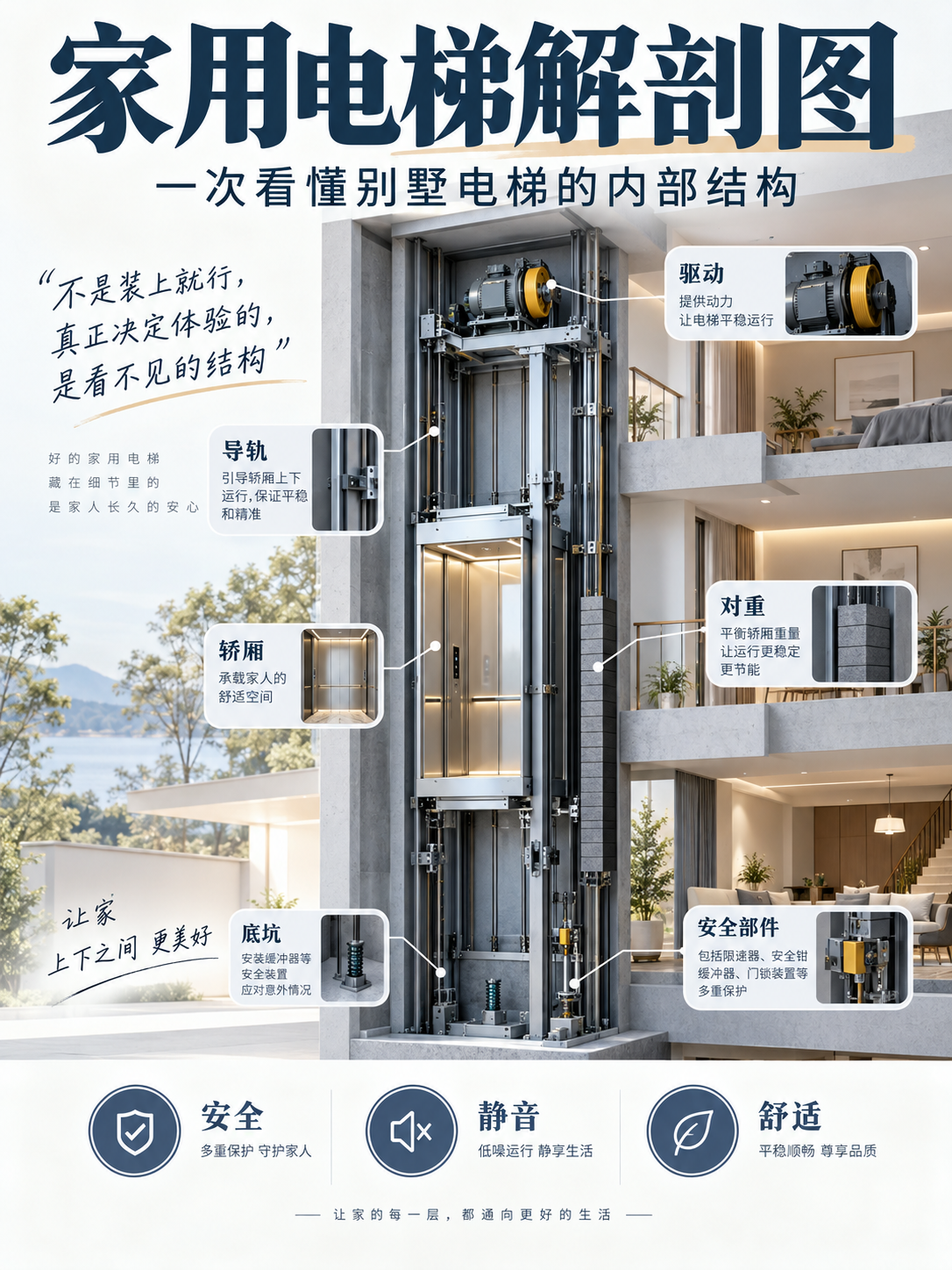 津南家用电梯里面到底藏了什么？一张图拆给你看